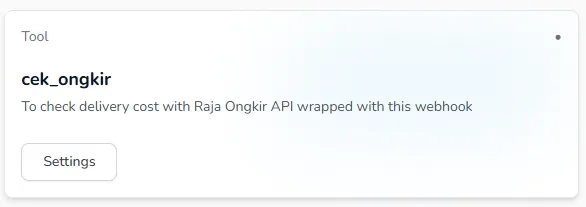 Tools cek_ongkir di Cekat AI
