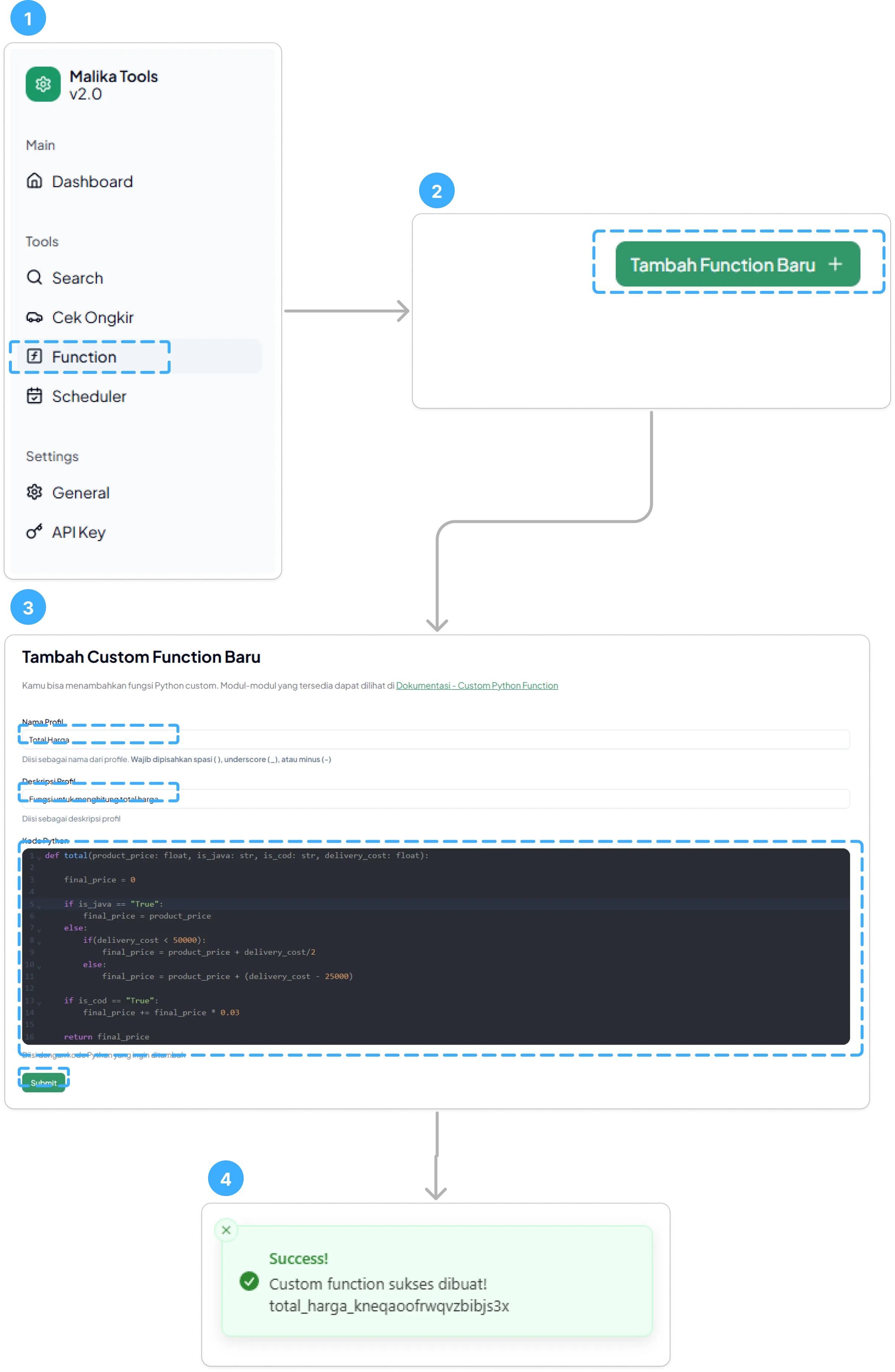 Membuat Profil/Webhook Baru untuk Custom Function