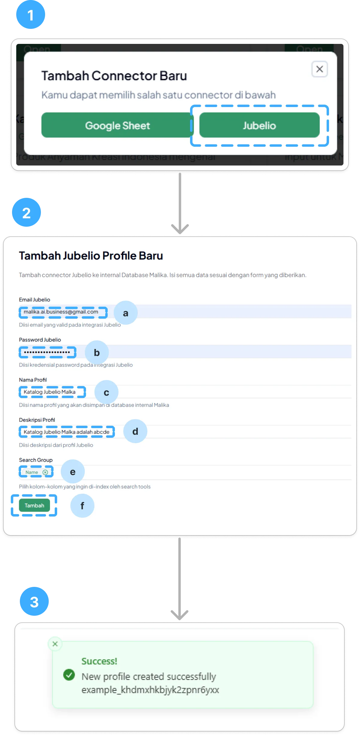 Alur Membuat Profile Baru (Jubelio)
