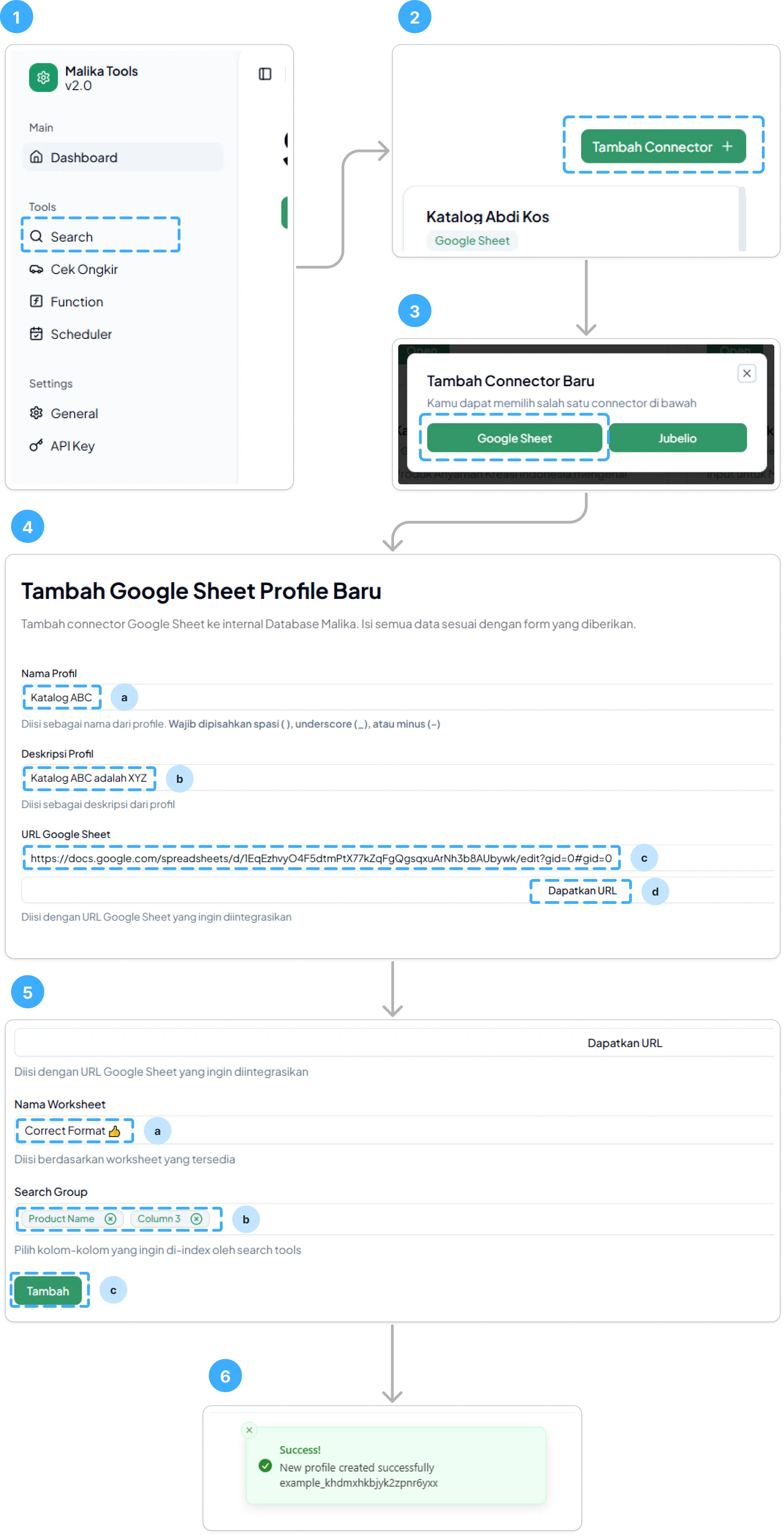 Alur Membuat Profile Baru (Google Sheet)