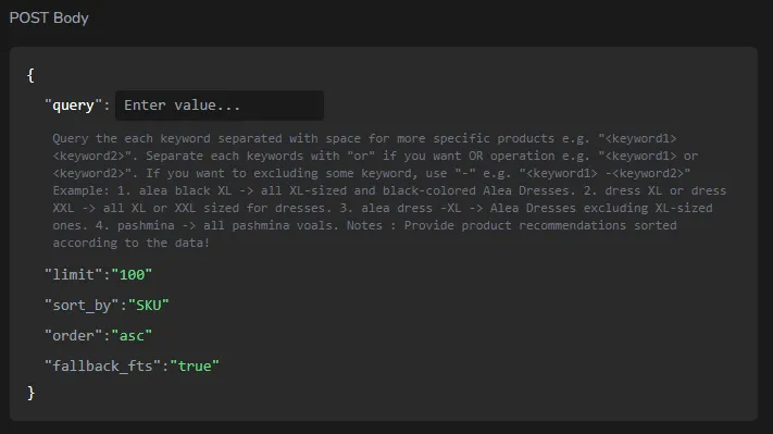 Contoh Input yang Bisa Dipakai Webhook