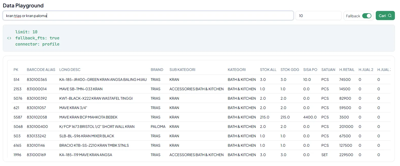 Search Playground Malika Tools